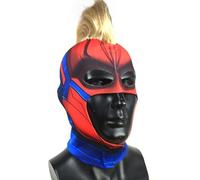 Generisch Captain Carol Danvers Latex Mask Horror Headwear for Halloween Carnival Costume Party Props