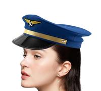 Generisch Captain Hat Vintage Embroidered Navy Admiral Costume