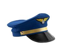 Generisch Captain & Pilot Hat - Aeroplane Cap for Adults, Stylish Cosplay Hat for Men Women, Ideal for Costumes, Halloween, Carnival Theme Parties, Comfortable Material, Authentic Design
