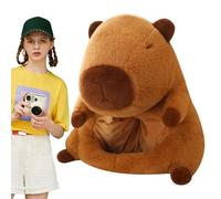 Generisch Capybara Headwear, Plush Head Cover, Cosplay Costume, Soft Headgear, 14.96 x 13.78 Inches, Perfect for Themed Gatherings, Social Media Photo Shoots, and Even as a Unique Everyday Hat