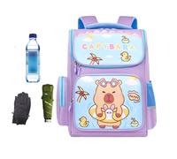 Generisch Capybara School Backpack, Cartoon Children's Backpack - School Bag with Compartments Large Capacity for Primary School Students Girls Leisure, purple, see description, See description