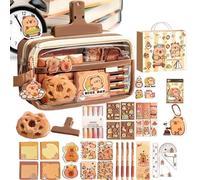 Generisch Capybara Stationery Set - Aesthetic Stationery Case with Notebook Stickers, Cute Capybara School Materials for Pens, Notebooks Accessories for Backpacking Party, Birthday