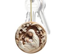 Generisch Car Nativity Scene Ornament, Acrylic Nativity Scene Ornament - 2D Flat Christmas Tree Decorations Flat Acrylic Easter Nativity Prayer Sign for the Interior of Farmhouse, House or Car