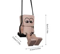 Generisch Car Rearview Mirror Clock - Hanging Decorative Wooden Figures | Vehicle Interior Decoration | Rear View Mirror Decoration SUV Van Minivan Pick-up