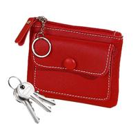 Generisch Card Holder for Women - Card Holder, PU Front Pocket, Robust Zip for Plain Wallet for Girls, Women, Blocking | Kit for Credit Identity by BA, red, Siehe Beschreibung, See description