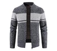 Generisch Cardigan Women's Cardigan Men's Pullover 2024 New Knitwear Men's Versatile Casual Versatile V-Neck Colour Blocked Cardigan Pullover Jacket, darkgray, M