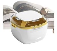 Generisch Care Box, Denture Cleaning Case, 9.5 x 6.9 cm Double Layer Retainer Holder, Perfect for Mouthguard Jewellery, Home, Travel, Daily Use, Dustproof Storage, Easy Cleaning for Hygiene, Yellow