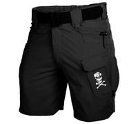 Generisch Cargo Shorts Men's Bermuda Work Shorts Plain Men's Shorts Lightweight Hiking Trousers Gym Sports Shorts Loose Running Shorts Elastic Waist Training Shorts Outdoor Tactical Shorts, black, S
