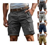 Generisch Cargo Shorts Men's Cotton Summer Short Bermuda Trousers with Versatile Pockets Hiking Trousers Sports Work Shorts Cargo Trousers Casual Cut for Outdoor Leisure Hiking Work, navy c, 3XL