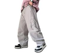 Generisch Cargo Trousers for Boys Jogging Bottoms with Pockets Outdoor Play Wear Comfortable Leisure Trousers for Children from 4 to 15 Years, Light grey, 4-5 Years