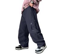 Generisch Cargo Trousers for Boys Jogging Bottoms with Pockets Outdoor Play Wear Comfortable Leisure Trousers for Children from 4 to 15 Years, navy, 14-15 Years