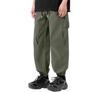 Generisch Cargo Trousers Men's Long Y2K Waterproof Wind Protection Outdoor Trousers Trekking Trousers Breathable Lightweight Sweatpants Cotton with Drawstring Multiple Pockets Work Trousers Jogging