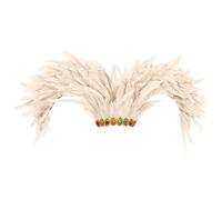 Generisch Carnival Costume Headpiece, Elegant Feather Cap for Themed Events (Beige, One Size)