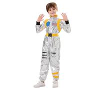 Generisch Carnival Costume, Space Astronaut Costume for Kids, Space Adventures (Yellow, 5-6 Years)