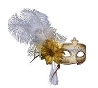 Generisch Carnival Mask, Artificial Feathers for Masquerade, Costume Parties, Novelty for Children (Gold, One Size)