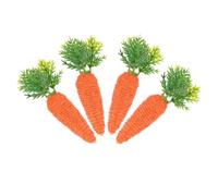 Generisch Carrot Decoration, 4 Pieces Miniature Artificial Vegetables, Rope Design, Carrot Decoration, for Bunk Plate Decoration, Children's Room, Home, Home