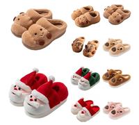 Generisch Cartoon Croissant Slippers for Men and Women, Fluffy Cute Slippers for Women, Cosy Soft Sole, Warm, Non-Slip Mules, Slides for Indoor Use, 01 Brown, 12 UK