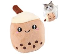 Generisch Cartoon Plush Milk Tea Doll | Soft Cute Plush Toy, Unique Cat Stuffed Animal Toy, Small Plush Bubbles Tea Toy for Cat
