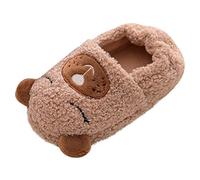 Generisch Cartoon Slippers for Toddlers, Warm Soft Baby Shoes with Non-Slip Sole, Cute Comic Look, Ideal Crawling Aid, Perfect Stockings for Indoors, First Running Attempts, brown, 7