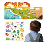 Generisch Cartoon Sticker Book - PP 28cm | Fine Motor Skills Learning Activity Pad | Reusable Dinosaur Sticker Workbook for Travel, Nursery & Learning