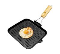 Generisch Cast Iron Frying Pan, Grill Pan and Frying Pan, Cast Iron with Folding Handle for Cooking, Baking and Grilling in the Kitchen, on the Stove in the Oven for Outdoor Activities and on