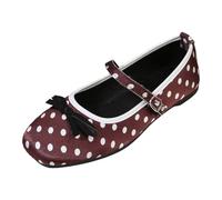 Generisch Casual Breathable Mary Jane Polka Dot Slip On Shoes - Comfortable Summer Shoes for Everyday Wear, red, 7 UK
