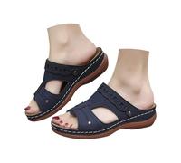 Generisch Casual flip flops that are worn over flip flops with thick sole and platform, navy, 4 UK
