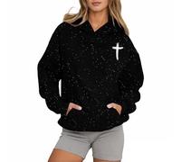 Generisch Casual Hoodie Letter Print Starry Sky for Men Women Women Pullover Light Blue, black, XXL