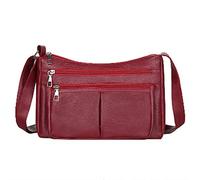 Generisch Casual Leather Fashion and Versatile Leather Bag Shoulder Bags Women's Large Skull (Red, One Size)