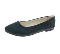 Generisch Casual Shoes for Women Comfortable Loafers for Everyone to Relax and Go Out Suede Design with Closed Toe and Heel Versatile for All Seasons and Outfits, Dark green, 6 UK