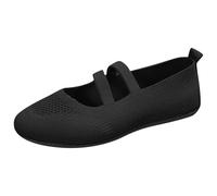 Generisch Casual shoes for women for everyday comfort, breathable mesh design for spring and summer, versatile footwear for casual outfits, flat sole for the whole, black, 4 UK