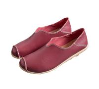 Generisch Casual Shoes Women's Summer Slip-On Flat Shoes Extra Wide Single Shoes Comfortable Low Shoes Non-Slip Wear Resistant Summer Shoes Lightweight Jogging Shoes Breathable Walking Shoes, Wine Red