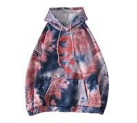 Generisch Casual Tie-Dye Sweatshirt for Women, Slouchy Pullover, Comfortable Hoodie, Dressings for Women, blue, M