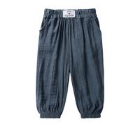 Generisch Casual Trousers Men's Polyester Toddler Kids Boys Girls Casual Basic Plain Soft Trousers Baby Spring Summer Comfortable Linen Trousers Kids Trousers Boys 140, gray, 2-3 Years