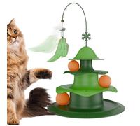 Generisch Cat Ball Game with Running Track - 3-Stage Interactive Cat Game, 3 Levels Toy with Rolling Balls | For Movement Hunting Boredom Reduction Play Stimulation Small Medium Large