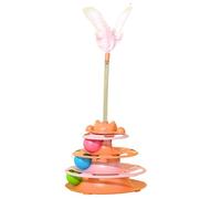 Generisch Cat Ball Run - Interactive Cat Toy for Teasing Kittens, Rotating Cat Tower Toy with Rolling Ball for Pet Parents, Trainer, Home, Office, Unders