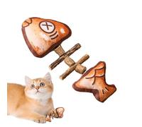Generisch Cat Bone Chew Toy - Realistic Simulated Herringbone Interactive Catnip Toy, Durable Chew Toy | Funny Exercise, Kick Activity, Entertainment, Stimulating -