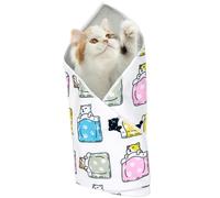Generisch Cat Burrito Wrap, Self-Class Cat Blanket for Cutting Nails, Multifunctional Anti-Escape, Mat, Anti-Scratch Care Tool, Indoor Washing Bath Washers
