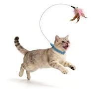 Generisch Cat Collar with Feathers Toy - Adjustable and Interactive | Cat Teaser Collar | for Entertainment in the Home Garden Park Daily Training