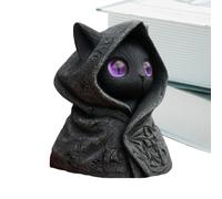 Generisch Cat Decoration Halloween Gothic Resin Black Cat Statue with Cape - Decorative Figure Collectible for Table Living Room Desk for Household Office Halloween