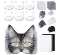 Generisch Cat Face Mask Set - Halloween Mask with Eye Area Mesh | Children's Costumes for Girls Cosplay Adult Theme Parties Photo Theatre