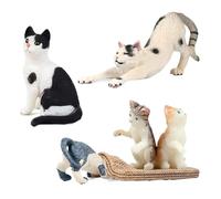 Generisch Cat Figures - 3 Pieces Realistic Cat Model Kitten Desk Decoration - for Kids Halloween Christmas Birthday Living Room Bedroom Study Bookshelf