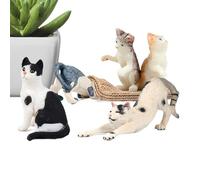 Generisch Cat Figurine - Pack of 3 Educational Animal Model, Kitten Desk Decoration | for Children Halloween Christmas Birthday Living Room Bedroom Study Bookshelf