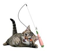 Generisch Cat Fishing Rod | Interactive Fishing Rod with Light - Cord Toy with Carrot Handle, for Home Training, After Meals, Against Boredom, Mental Stimulation, Living Room