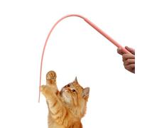Generisch Cat Fishing Rod Long Stable Silicone Teaser Cat Wand Toy Cat Fishing Silicone Magic Tail Cat Toy for Kittens for Indoor Cat Play Exercises