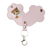 Generisch Cat Hair Keepsake Key Ring | Animal Memorial Key Ring Cat Hair Storage | Organiser Made of PU Leather in Paw Shape for Reminder for On the Go, School, Teenagers and