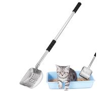 Generisch Cat Litter Scoop - Adjustable Strainer Scoop with Long, Metal Cat Waste Scoop, for Stairs Cleaning Dog Food Odour Minimisation