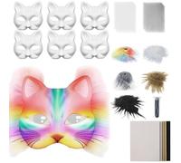 Generisch Cat Masque Kit, Masque Making, 7.48 x 6.69 Inch Accessory Set with Mesh Sheets, Costume Elements, Stylish Customisation, Masquerade Kits for Party, Cosplay Events, Women and Men