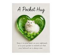Generisch Cat Memorial Card - Heart-Shaped Keepsake | Sleeping Cat Figurine Memorial With Encouragement Greeting Card, Thoughtful Gift for Men, Women, Teens, Family, Grandparents, Spouse, Children