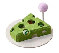 Generisch Cat Puzzle Toy - Cheese Shape Cat Treatment Puzzle Toy | Interactive Treat Leaking Toy with Teaser Wall Bell Ball Feeding Box for Playground Medium Size